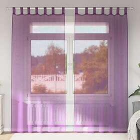 vidaXL Voile gardiner med öglor 2 st lila 140x245 cm