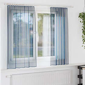 vidaXL Voile gardiner med öglor 2 st kungsblå 140x140 cm