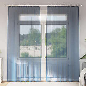 vidaXL Voile gardiner med öglor 2 st kungsblå 140x245 cm