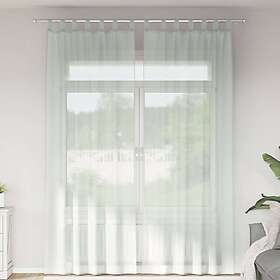 vidaXL Voile gardiner med öglor 2 st ljusgrå 140x260 cm