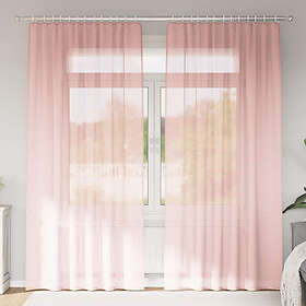 vidaXL Voile gardiner med öglor 2 st rosa 140x225 cm