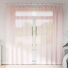 vidaXL Voile gardiner med öglor 2 st ljusrosa 140x225 cm