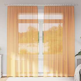 vidaXL Voile gardiner med öglor 2 st orange 140x225 cm