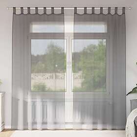 vidaXL Voile gardiner med öglor 2 st mörkgrå 140x245 cm