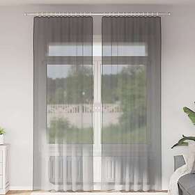 vidaXL Voile gardiner med öglor 2 st mörkgrå 140x260 cm