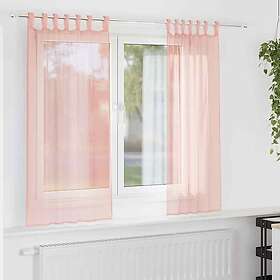 vidaXL Voile gardiner med öglor 2 st rosa 140x140 cm