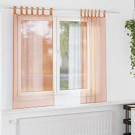 vidaXL Voile gardiner med öglor 2 st terrakotta 140x140 cm