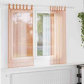 vidaXL Voile gardiner med öglor 2 st terrakotta 140x175 cm