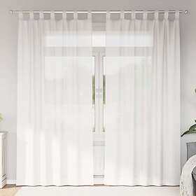 vidaXL Voile gardiner med öglor 2 st vit 140x225 cm