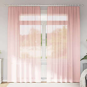 vidaXL Voile gardiner med öglor 2 st rosa 140x245 cm