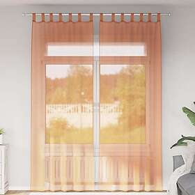 vidaXL Voile gardiner med öglor 2 st terrakotta 140x260 cm