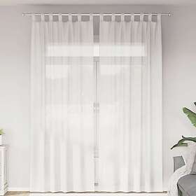 vidaXL Voile gardiner med öglor 2 st vit 140x260 cm