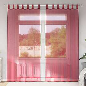vidaXL Voile gardiner med öglor 2 st vinröd 140x245 cm