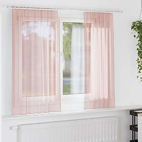 vidaXL Voile gardiner med öglor 2 st rosa 140x175 cm