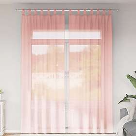 vidaXL Voile gardiner med öglor 2 st rosa 140x260 cm