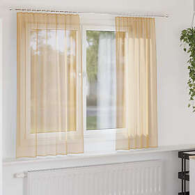 vidaXL Voile gardiner med öglor 2 st sand 140x175 cm