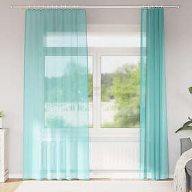 vidaXL Voile gardiner med öglor 2 st, turkos 140x225 cm