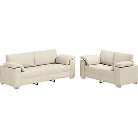 vidaXL 2-delad soffgrupp med linnekuddar