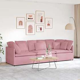vidaXL Modulsoffa med dynor sammetsrosa 3321282