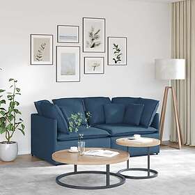vidaXL Modulsoffa med dynor tyg blå