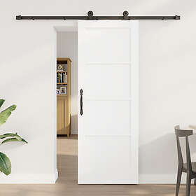 vidaXL Skjutdörr med tillbehör Vit 73,5x198.5 cm Solid träfuru