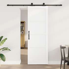vidaXL Ensemble de Porte Coulissante avec Accessoires Blanc 73.5x211 cm Bois de 