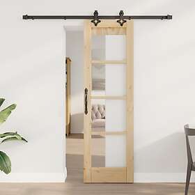 vidaXL Skjutdörr med Monteringsset "ORKDAL" Massivt Trä & Glas