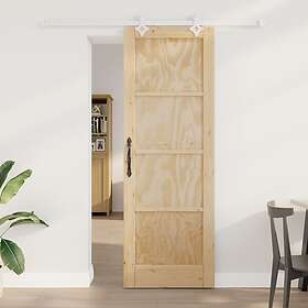 vidaXL Sliding Door with Hardware Set 73.5x211 cm Solid Pine Wood