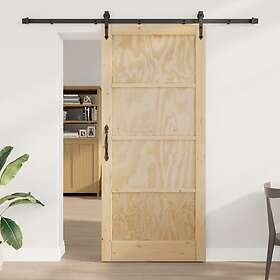 vidaXL Skjutdörr med Hårdvaruset 'ORKDAL'Solid Träfuru
