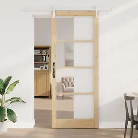 vidaXL Skjutdörr med Beslagset "ORKDAL" Massivt Trä & Glas