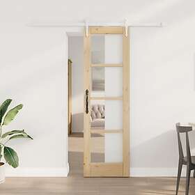 vidaXL Skjutdörr med monteringsset 61x198.5 cm Massivt trä Tall