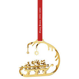 Georg Jensen CC 1995/2025 Släde julprydnad, 18K guldplätering