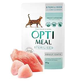 Optimeal Adult & Senior Sterilised Turkey & Chicken Våtfoder Till Katt 12 x 85g