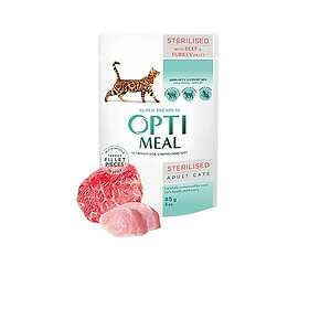 Optimeal Sterilised Cats With Beef And Turkey Fillet In Jelly 12 x 85g