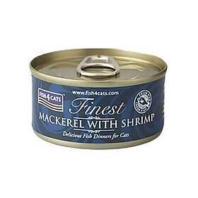Fish4cats Våtfoder makrill och räkor 10x70g