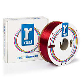 Real PETG filament Transparent Röd 1,75mm 1kg