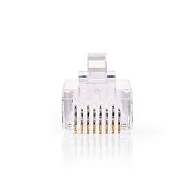 Nedis RJ45-kontakt Hane Solid UTP CAT6 Rak Guldplaterad 10 st. PVC Transparent Låda