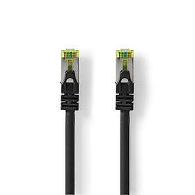 Nedis CAT7 nätverkskabel S/FTP RJ45 hane RJ45 hane 0,25 m Snagless Rund LSZH Svart Label