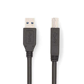 Nedis USB-kabel USB 3,2 Gen 1 USB-A Hane USB-B Hane 5 Gbps Nickelplaterad 2,00 m