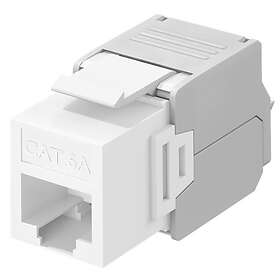 Goobay Keystone-modul RJ45 CAT 6A, UTP 16,5 mm bred, krokodiltyp, klämlist för verktygslös IDC-montering