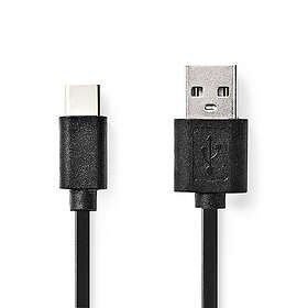 Nedis USB-kabel USB 2,0 USB-C™ Hane USB-A Hane 15 W 480 Mbps Nickelplaterad 3,00 m Rund PVC Svart Låda