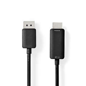 Nedis Displayport-kabel DisplayPort Hane HDMI™ Kontakt 4K@60Hz Nickelplaterad 2,00 m Rund PVC Svart Låda