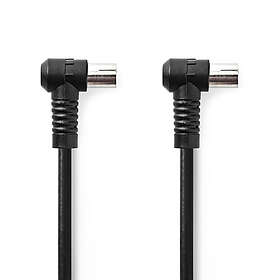 Nedis Koaxialkabel IEC (Koax) Hane IEC (Koax) Hona Nickelplaterad 120 dB 75 Ohm Fyra skydd 3,00 m Rund PVC Svart Label