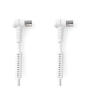 Nedis Koaxialkabel IEC (Koax) Hane IEC (Koax) Hona Nickelplaterad 120 dB 75 Ohm Fyra skydd 1,50 m Rund PVC Vit Låda