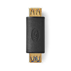 Nedis USB-A Adapter USB 3,2 Gen 1 USB-A Hona USB-A Hona 5 Gbps Rund Guldplaterad Antracit Låda
