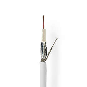 Nedis Koaxialkabel på Bobin RG6T 75 Ohm Dubbelskärmad ECA 100,0 m Koax PVC Vit Rulle