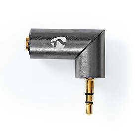 Nedis Stereo Audio Adapter 3,5 mm Hane 3,5 mm Hona Guldplaterad Rak Metall Grått Med Metall Guld 1 st. Kartong med täckt fönster