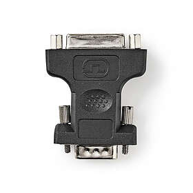 Nedis VGA-adapter VGA Hane DVI-I 24+5-Pin Hona Nickelplaterad Rak ABS Metall Svart Blister