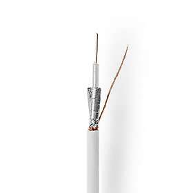 Nedis Koaxialkabel på Bobin RG59U 75 Ohm Dubbelskärmad ECA 100,0 m Koax PVC Vit Rulle