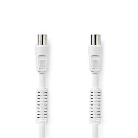 Nedis Koaxialkabel IEC (Koax) Hane IEC (Koax) Hona Nickelplaterad 120 dB 75 Ohm Fyra skydd 1,50 m Rund PVC Vit Label
